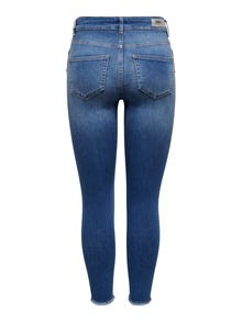 ONLY Skinny Fit Mittlere Taille Offener Saum Jeans -Medium Blue Denim - 15244617