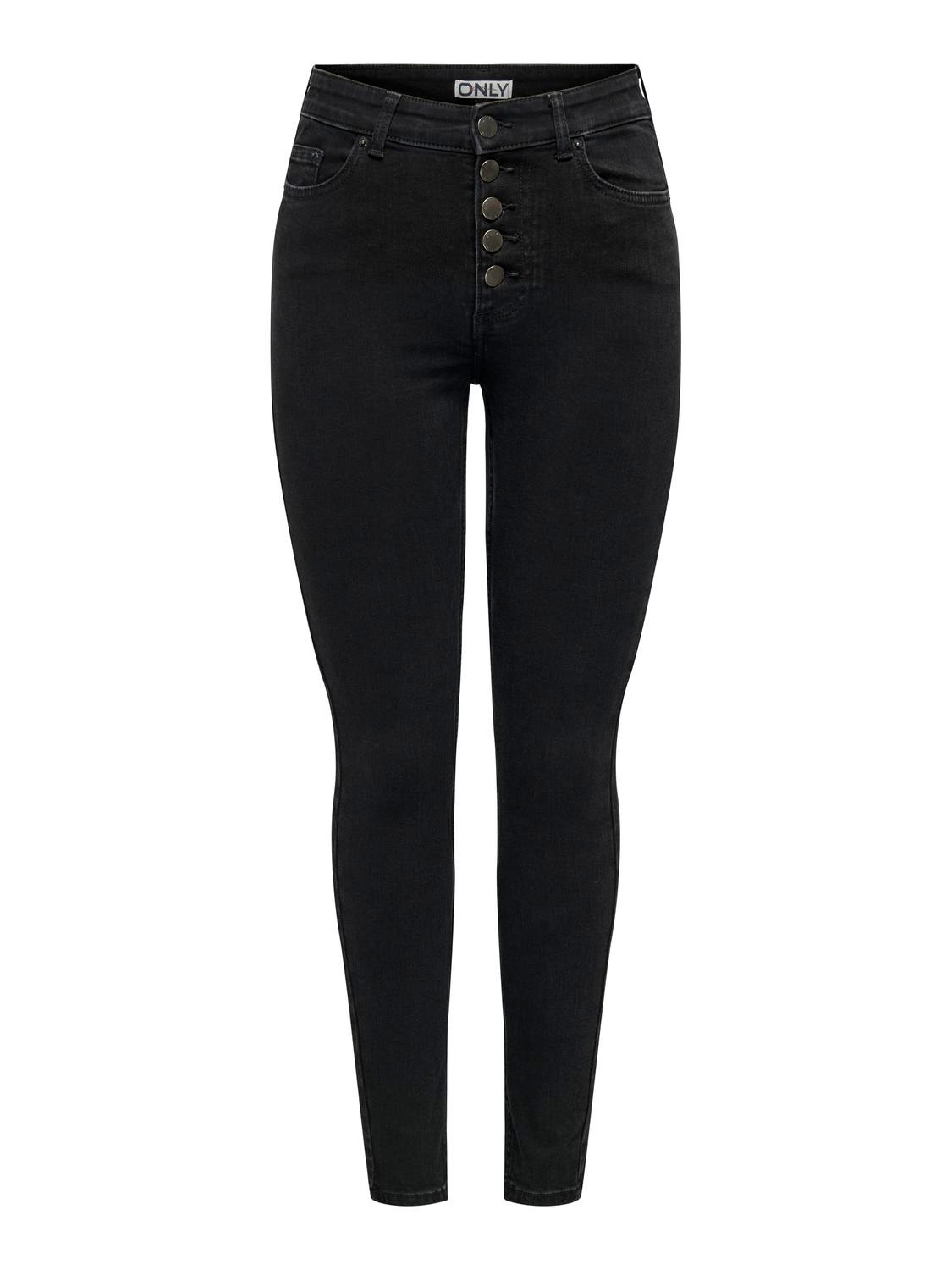 ONLY Jeans Skinny Fit Taille moyenne -Black - 15244620
