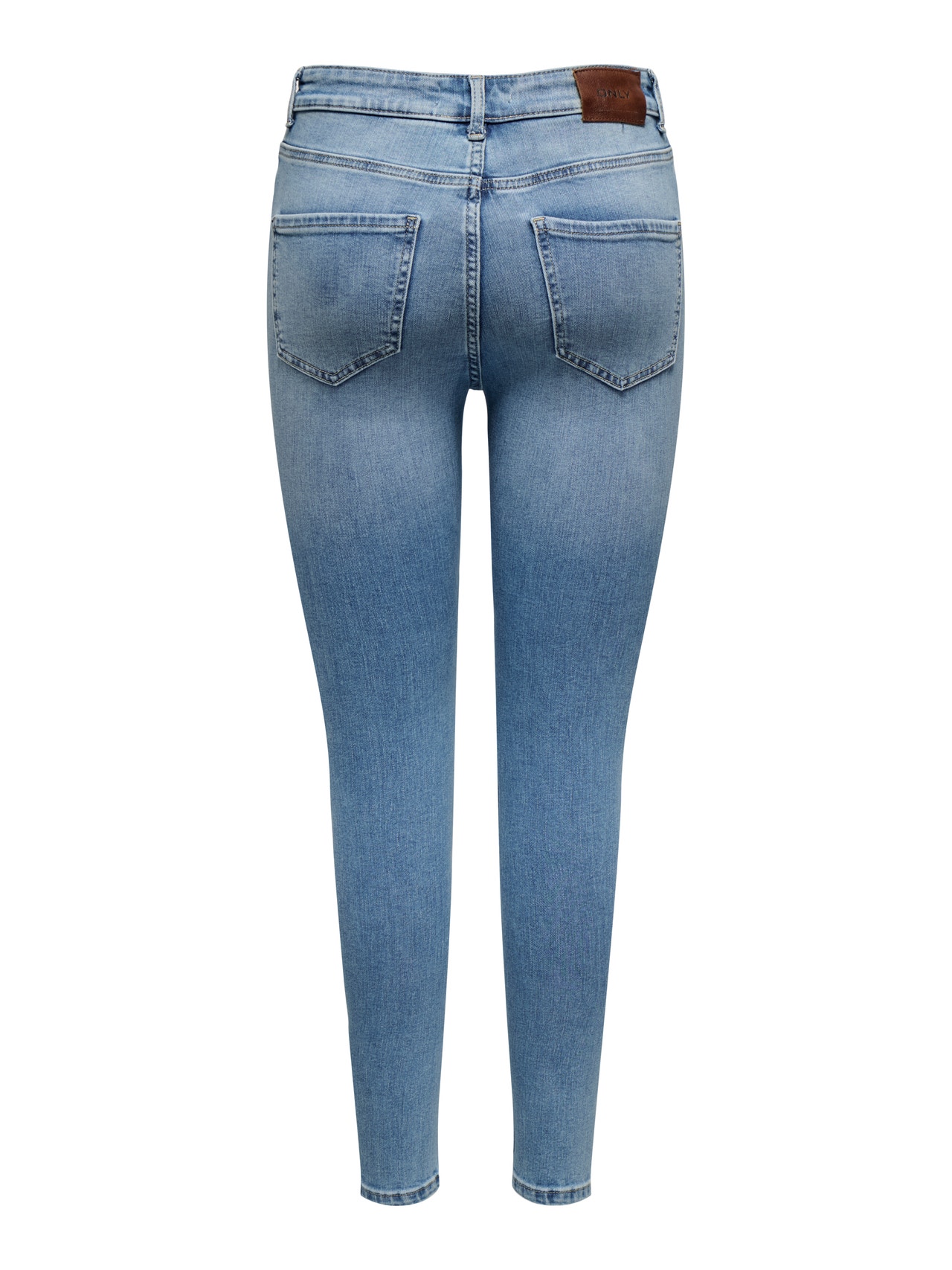 ONLY ONLBOBBY Middels høy midje Skinny Fit Jeans -Light Blue Denim - 15244626