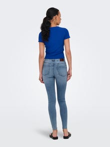 ONLY ONLBOBBY Middels høy midje Skinny Fit Jeans -Light Blue Denim - 15244626
