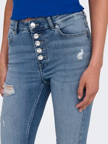 ONLY ONLBOBBY Middels høy midje Skinny Fit Jeans -Light Blue Denim - 15244626