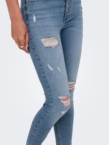 ONLY ONLBOBBY Middels høy midje Skinny Fit Jeans -Light Blue Denim - 15244626