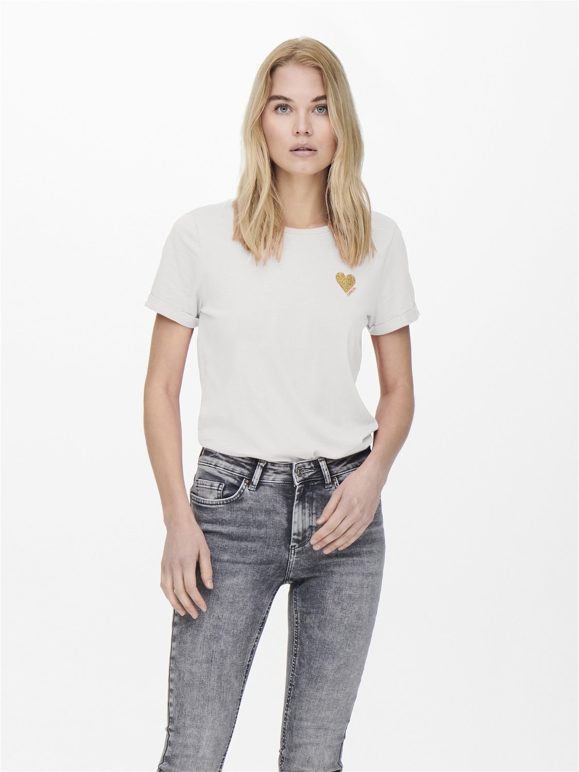 ONLY® Neck Regular White | Fit Round | T-Shirt