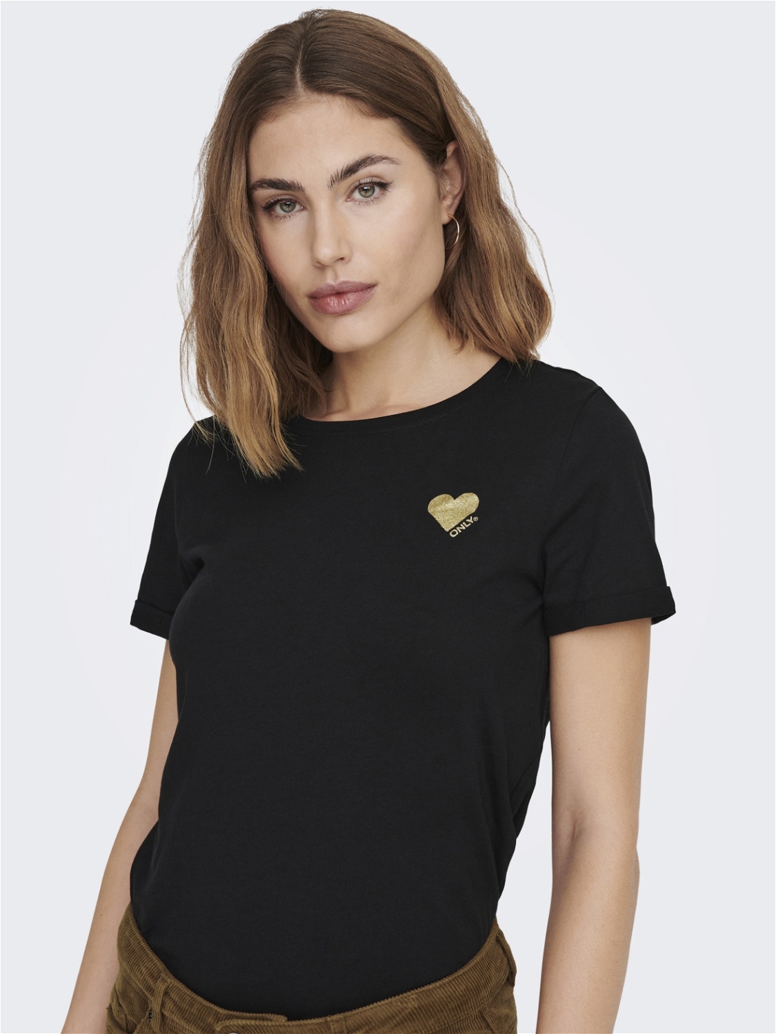 ONLY Heart printed Top -Black - 15244714