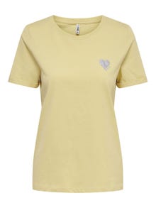 ONLY Regular fit O-hals T-shirts -Straw - 15244714