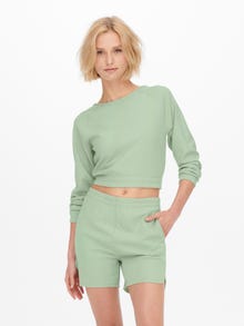 ONLY Cropped Top med åben ryg -Frosty Green - 15244796