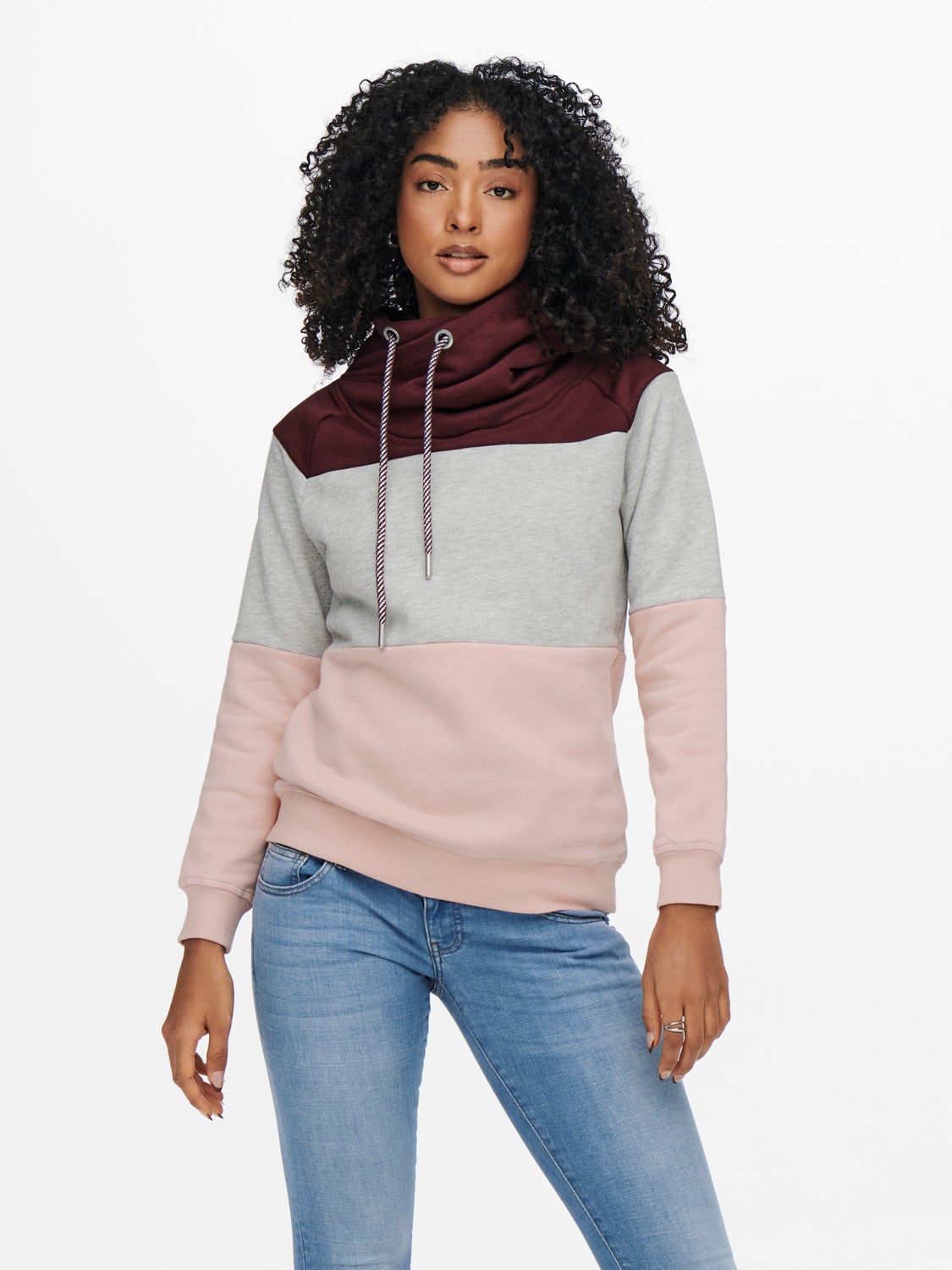 High collar sweatshirt womens Clearance