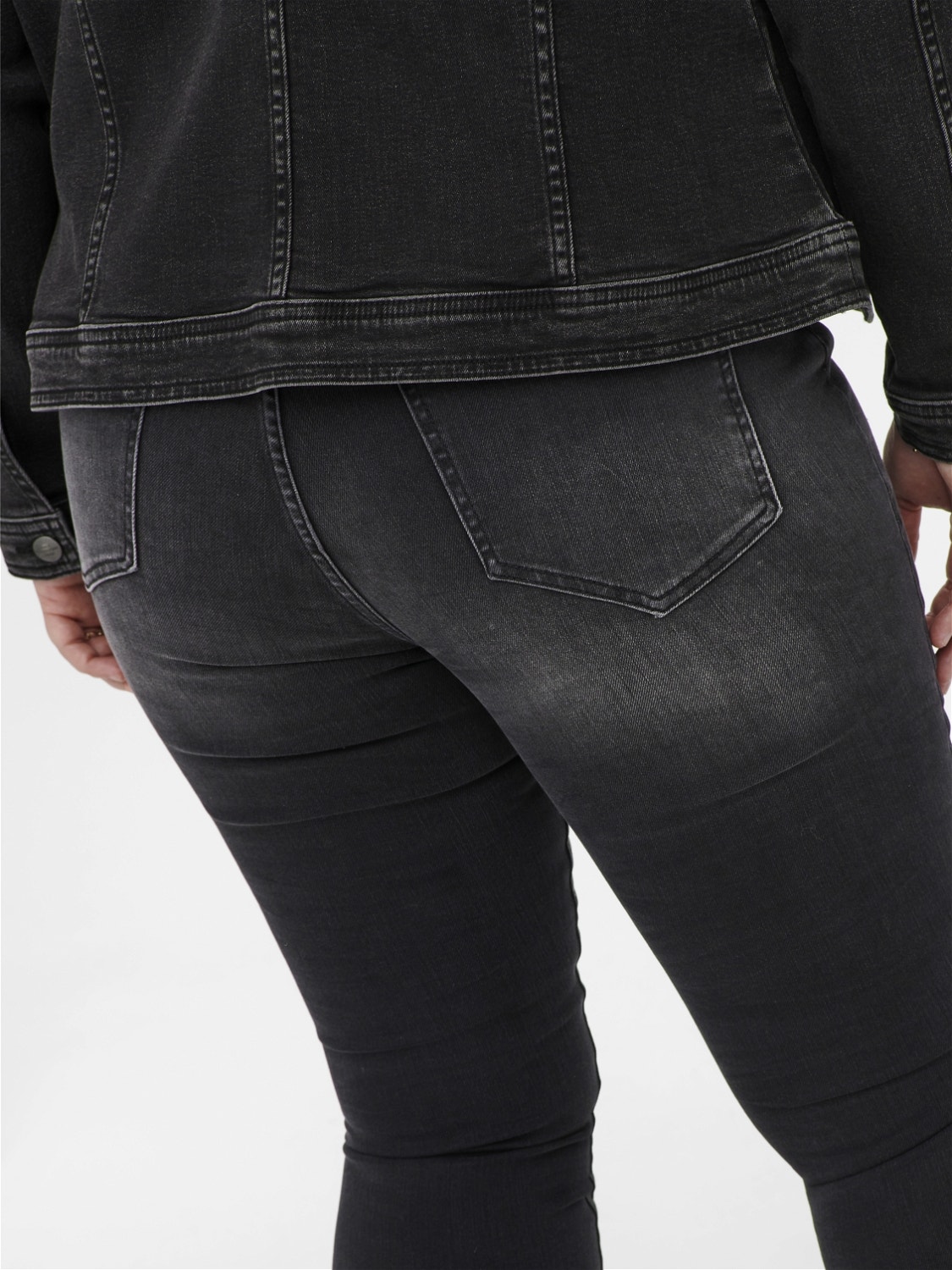 ONLY Curvy CarMaya life hw Skinny fit jeans -Black - 15245282
