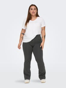 ONLY Modelo de tiro alto en tallas grandes Pantalones de deporte -Dark Grey Melange - 15245313