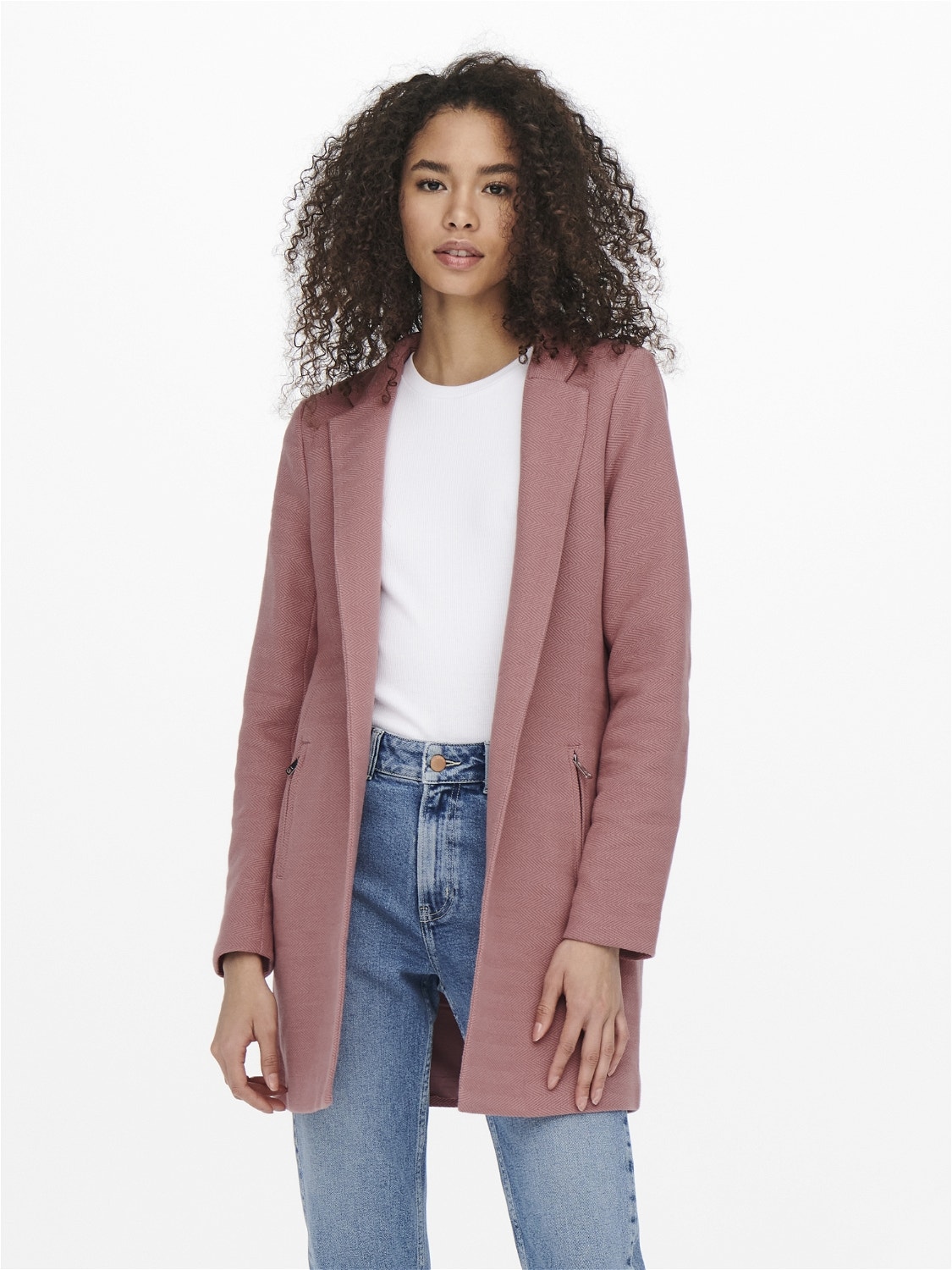 ONLY Long Line Fit High neck Blazer -Withered Rose - 15245344