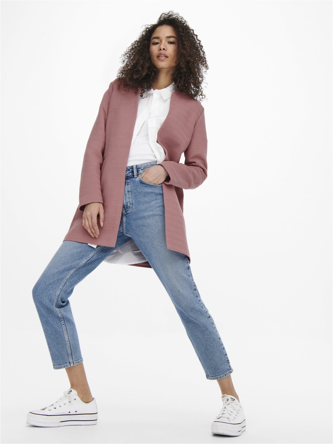 ONLY Blazers Long Line Fit Col haut -Withered Rose - 15245344