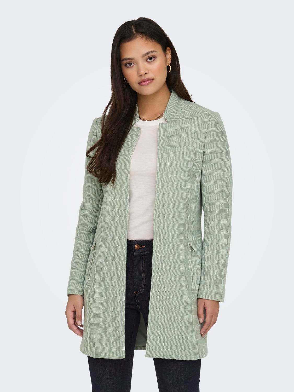 ONLY Coatigan With Zip Pockets -Lily Pad - 15245344