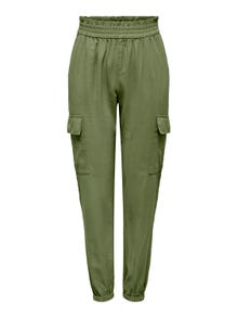 ONLY Pantalons Cargo Fit Taille haute -Capulet Olive - 15245364