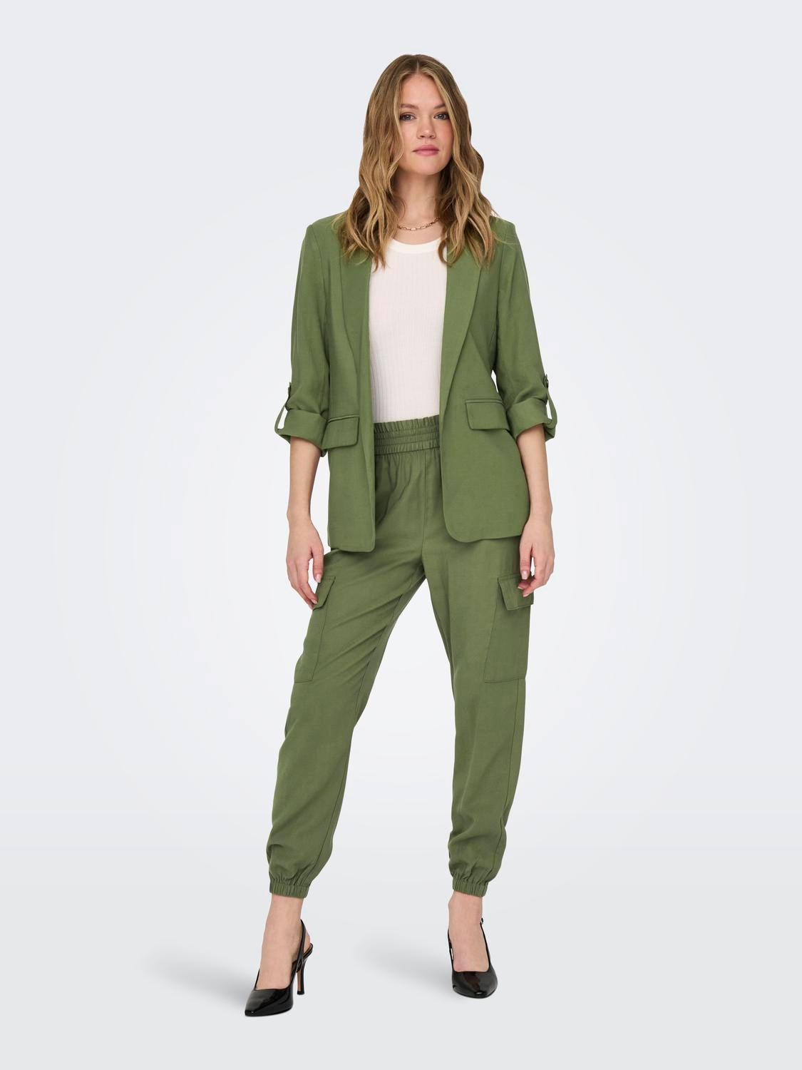 High waisted cargo Trousers