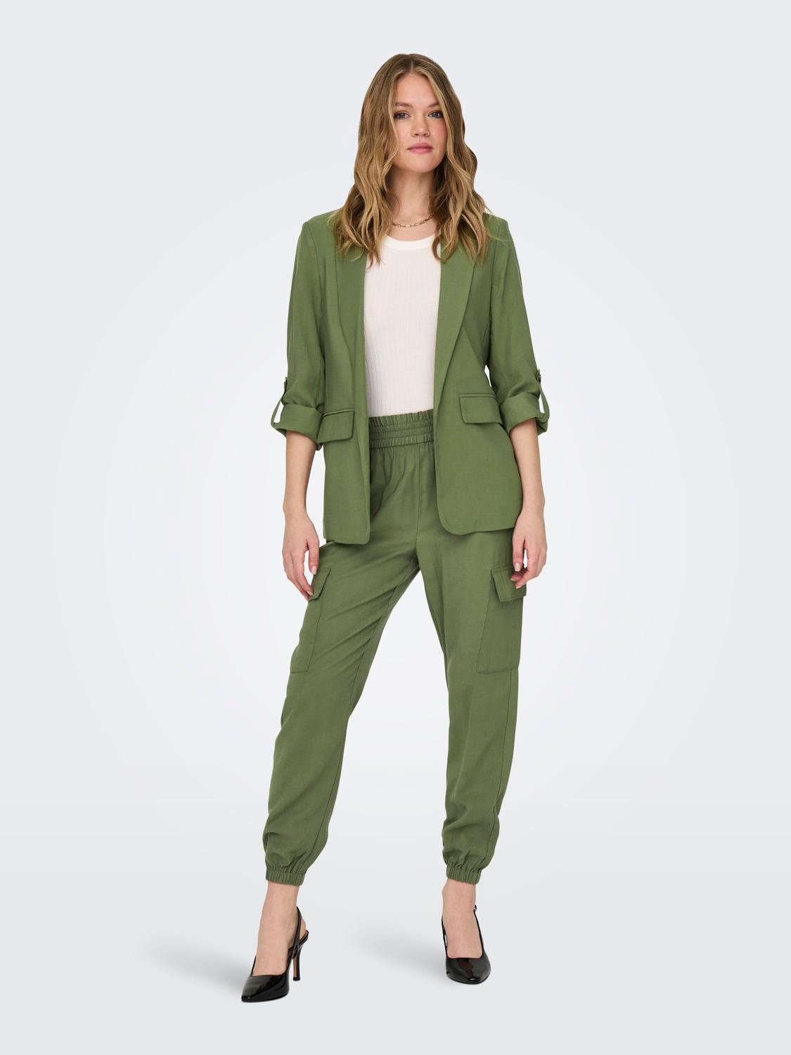 ONLY High waisted cargo Trousers -Capulet Olive - 15245364
