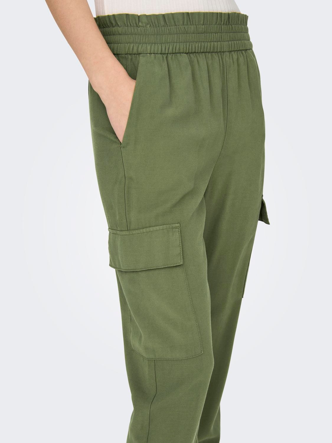 ONLY Cargo Schnitt Hohe Taille Hose -Capulet Olive - 15245364
