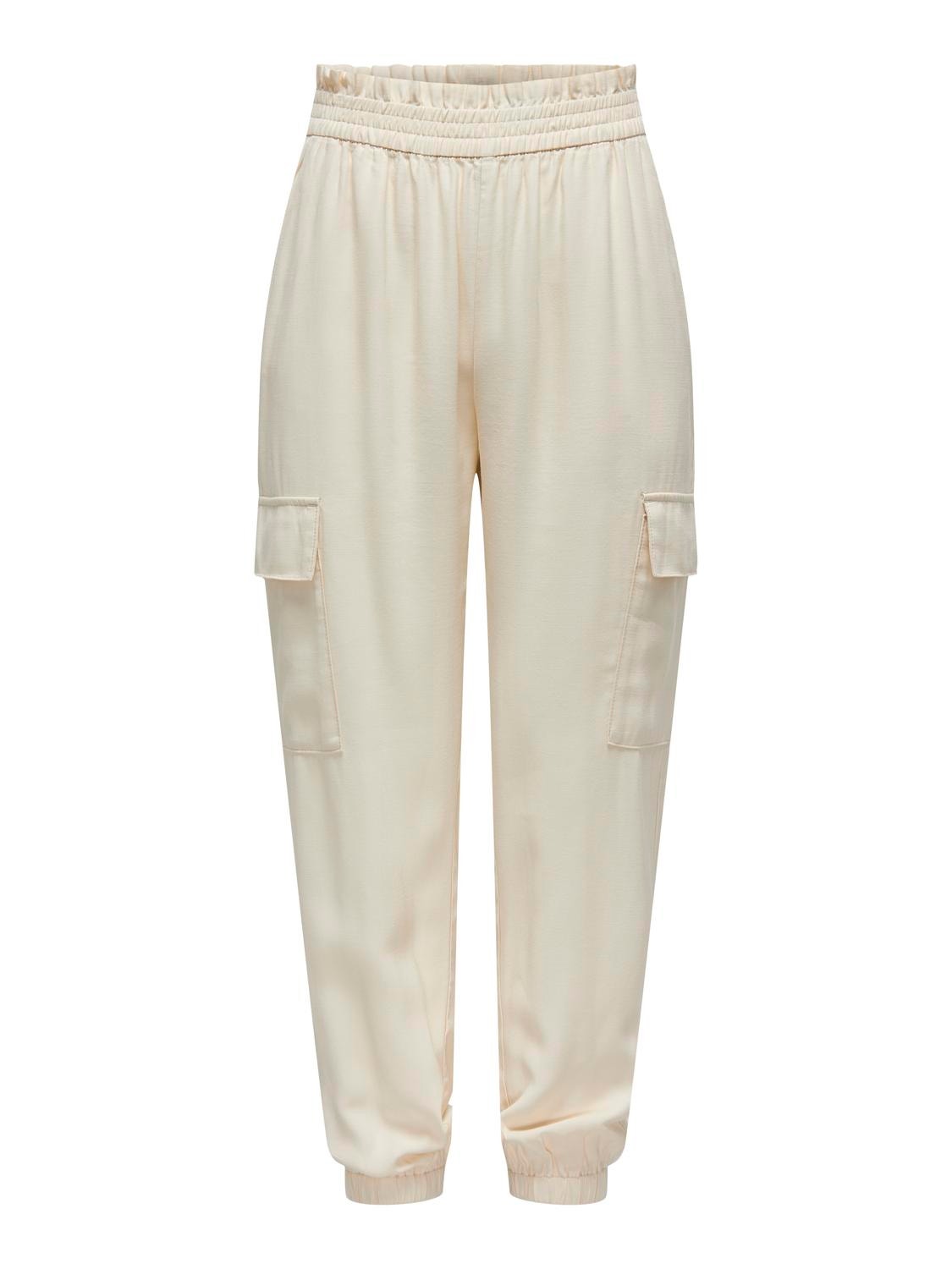 ONLY Pantalons Cargo Fit Taille haute -Birch - 15245364