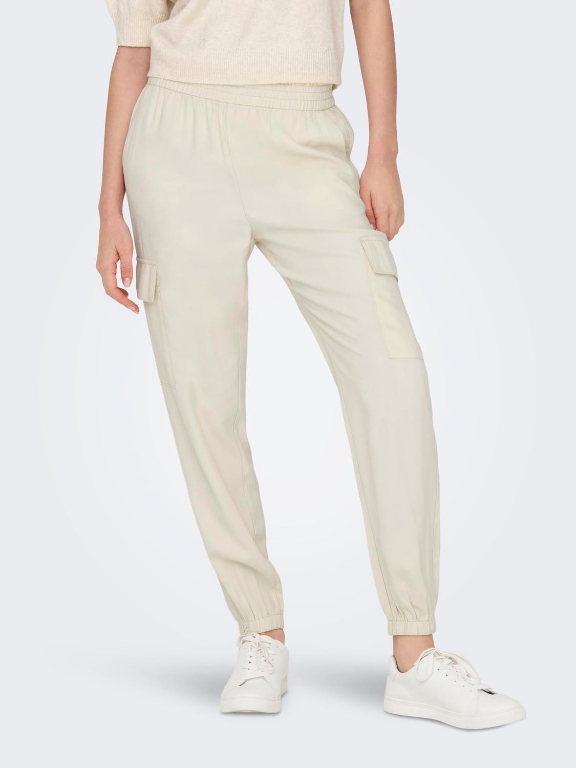ONLY Cargo Fit High waist Trousers -Birch - 15245364