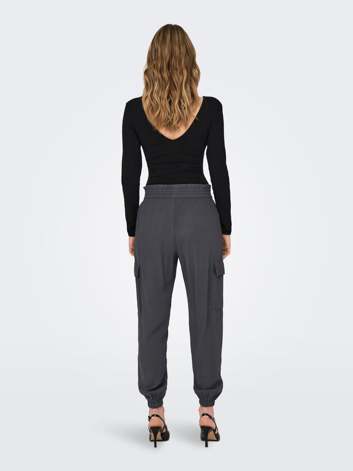 ONLY Cargo Fit High waist Trousers -Magnet - 15245364