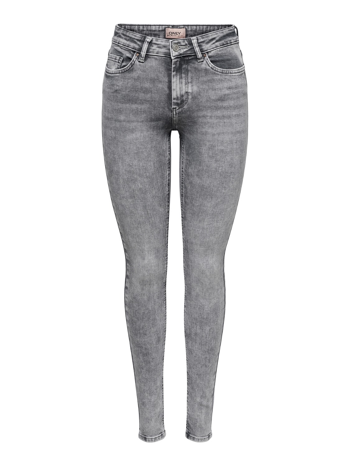 ONLY Skinny fit Mid waist Jeans -Light Grey Denim - 15245366