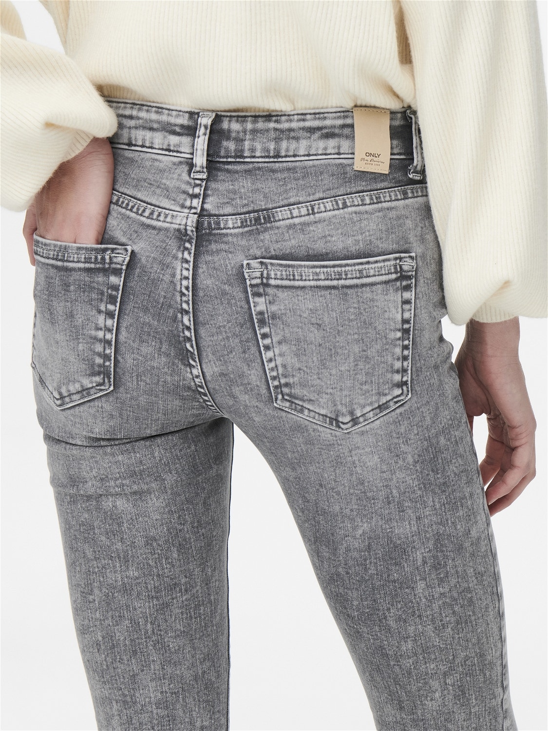 ONLY ONLBLUSH MID waist Skinny Jeans -Light Grey Denim - 15245366
