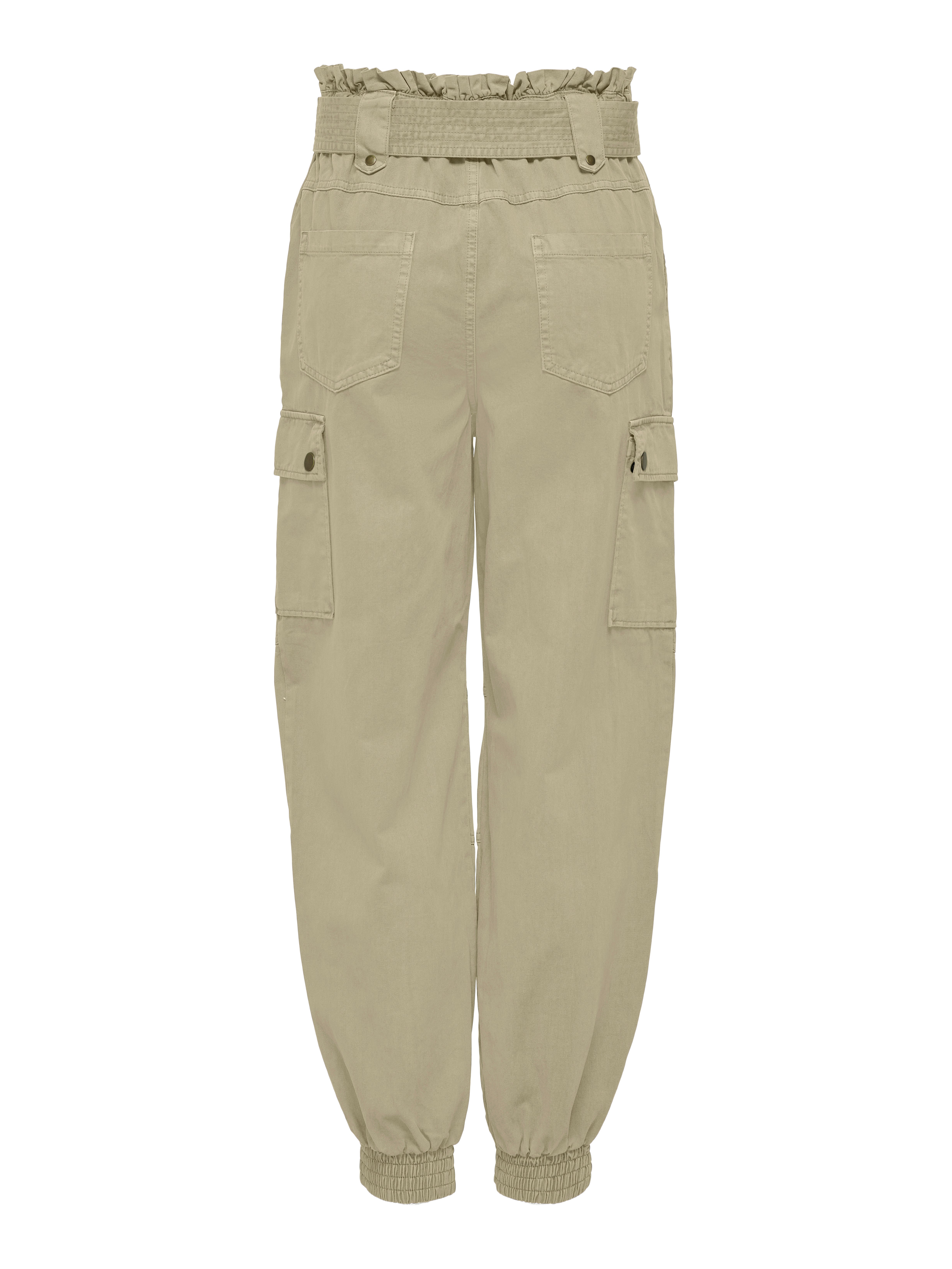 high waisted beige cargo pants