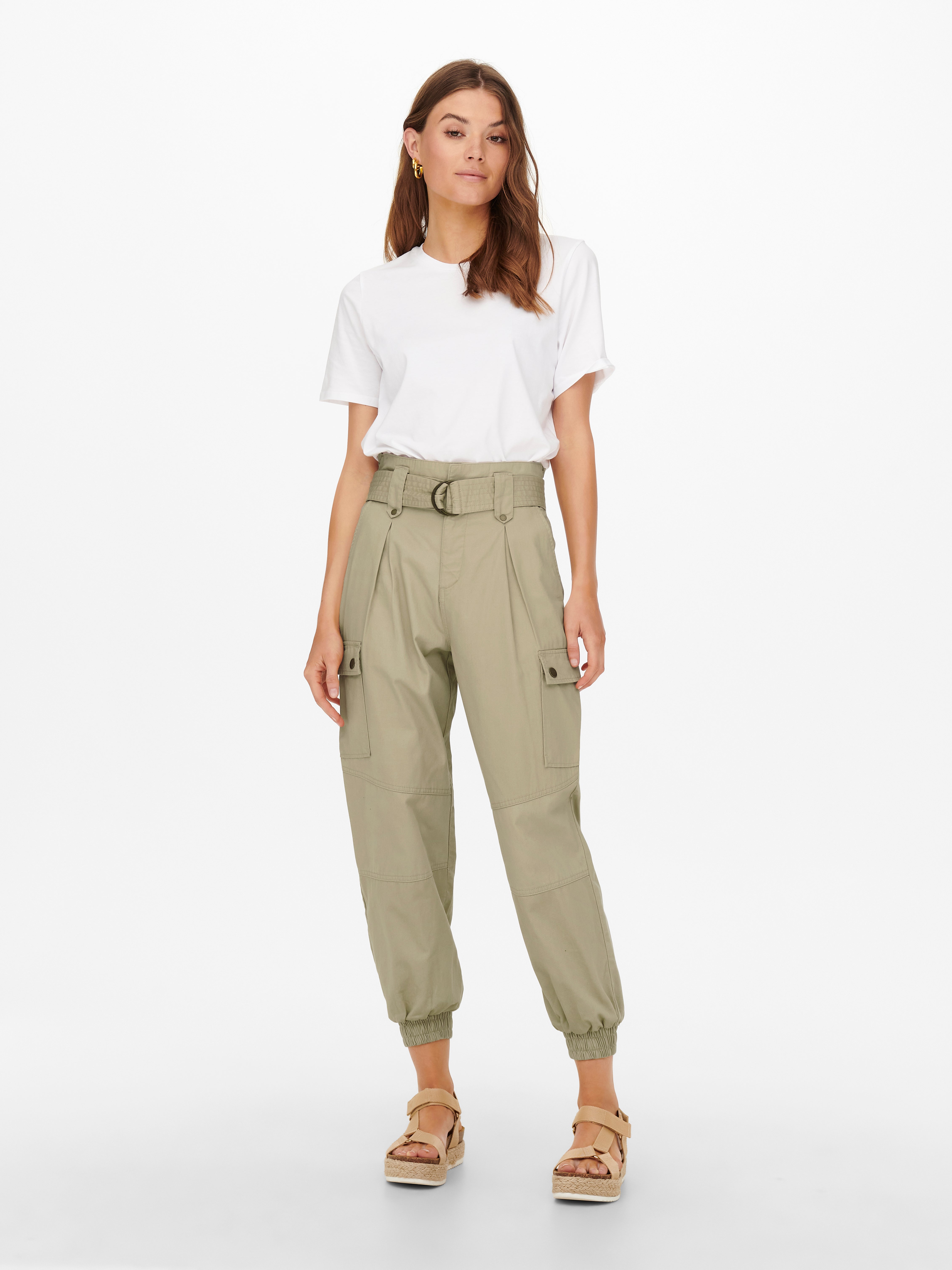 high waist cargo hose