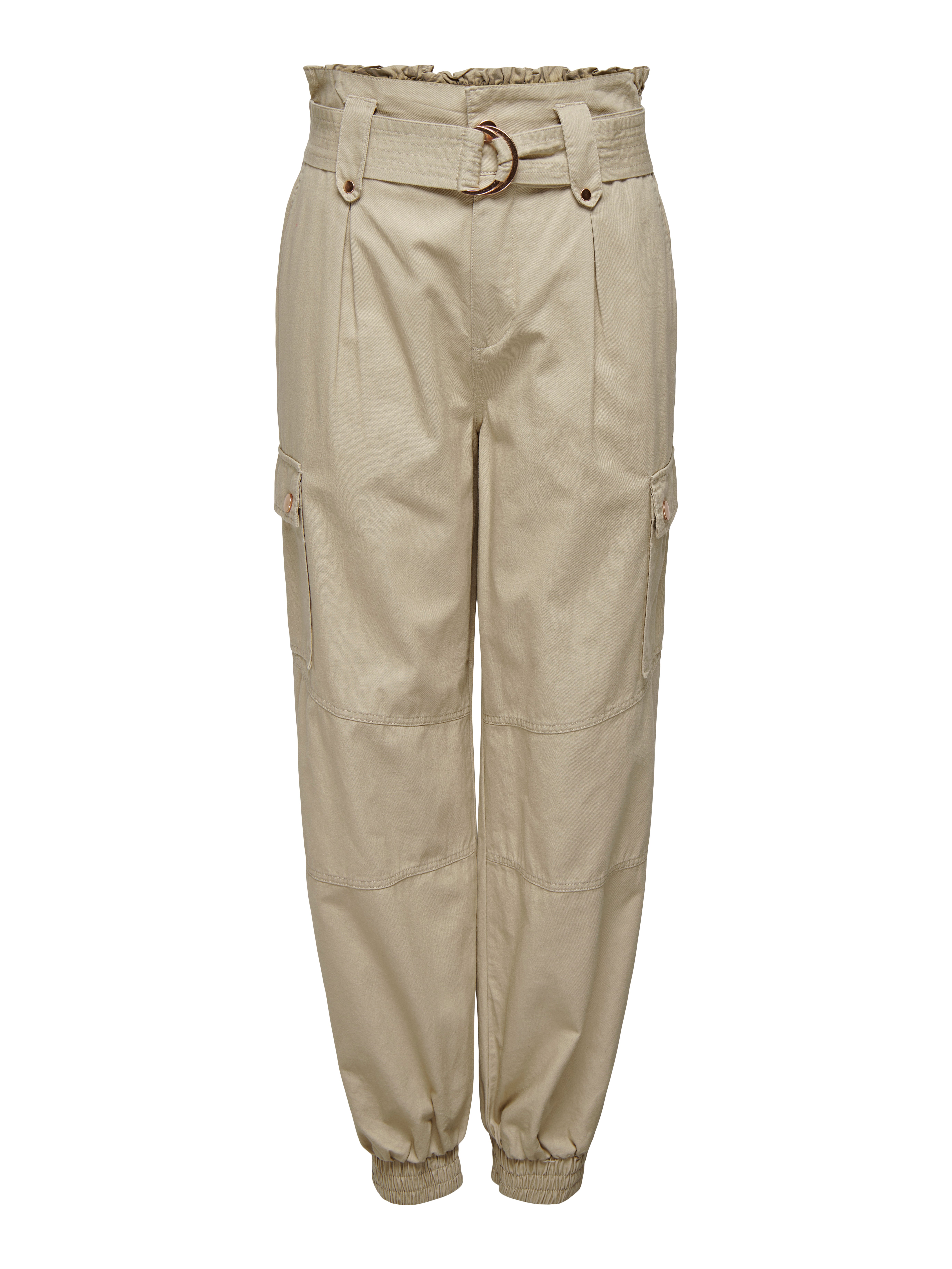 Cargo pants in beige fabric – GIO MORETTI