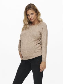 ONLY Mama loose fitted Knitted Pullover -Beige - 15245418