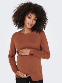 ONLY Mama loose fitted Knitted Pullover -Tortoise Shell - 15245418