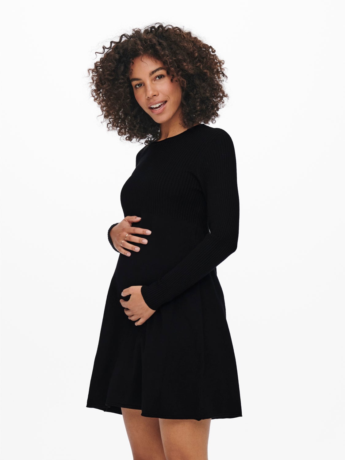 Mama short Knitted Dress | Black | ONLY®