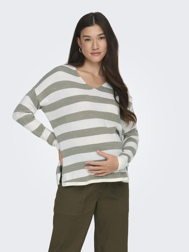 ONLY Mama striped Knitted Pullover - 15245421