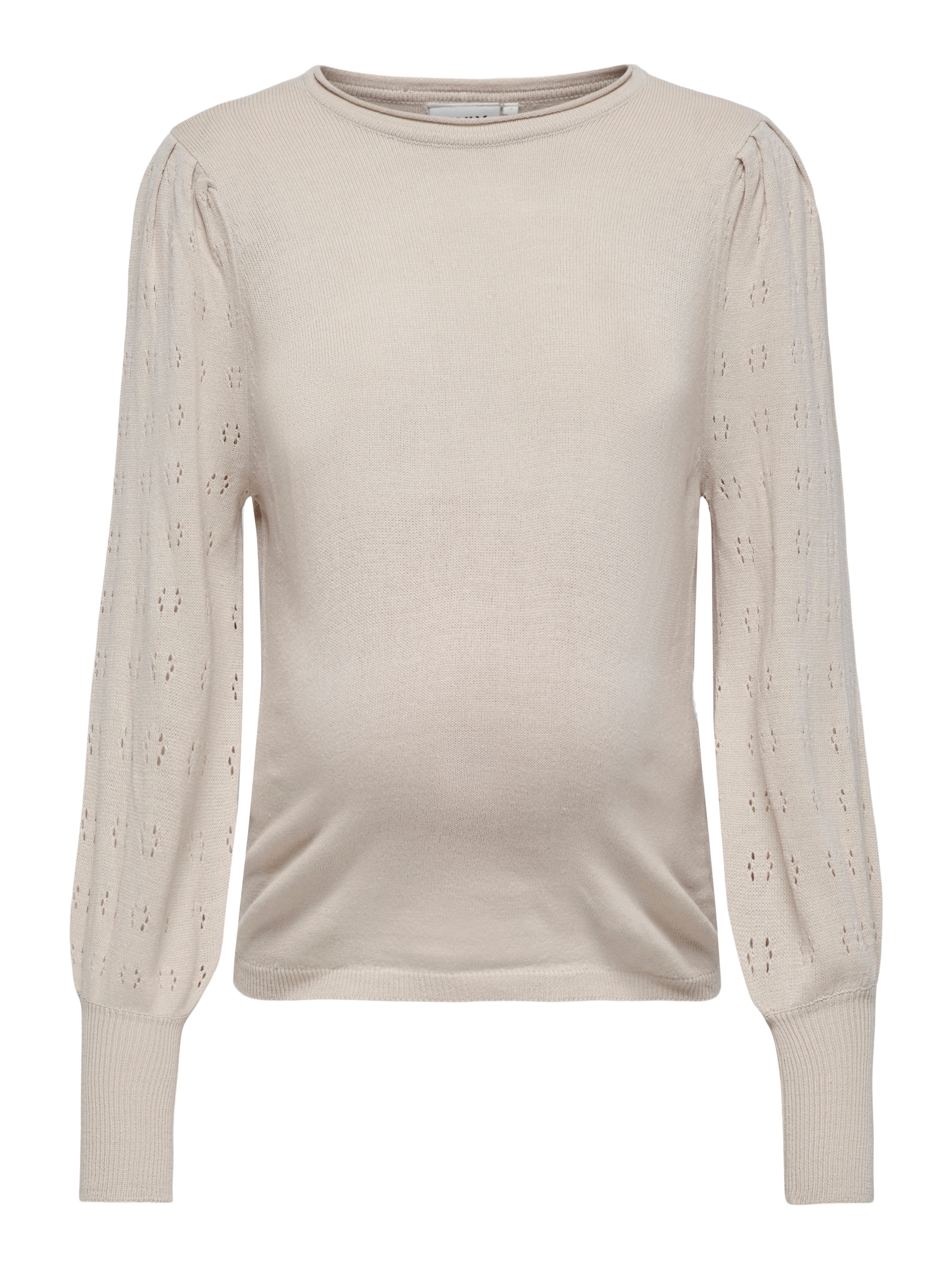 Mama puff sleeves Knitted Pullover | Light Grey | ONLY®