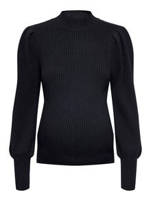 ONLY Pull-overs Knit Fit Col haut Grossesse Bas hauts Manches bouffantes -Black - 15245433