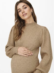 ONLY Mama rib Knitted Dress -Toasted Coconut - 15245434