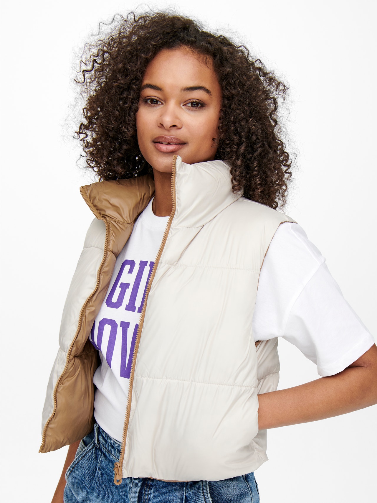 ONLY Courte Gilet -Silver Lining - 15245572