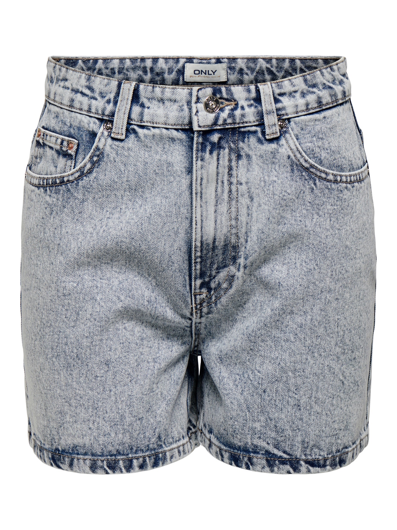 ONLY Shorts Corte regular Cintura alta -Light Blue Denim - 15245657