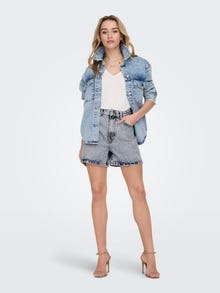 ONLY Shorts Regular Fit Taille haute -Light Blue Denim - 15245657
