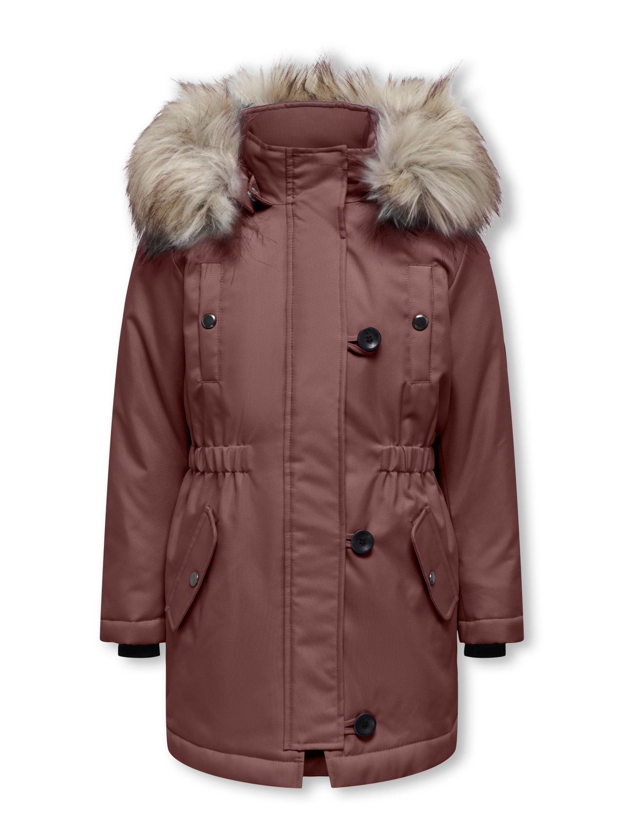ONLY Long parka jacket -Rose Brown - 15245678