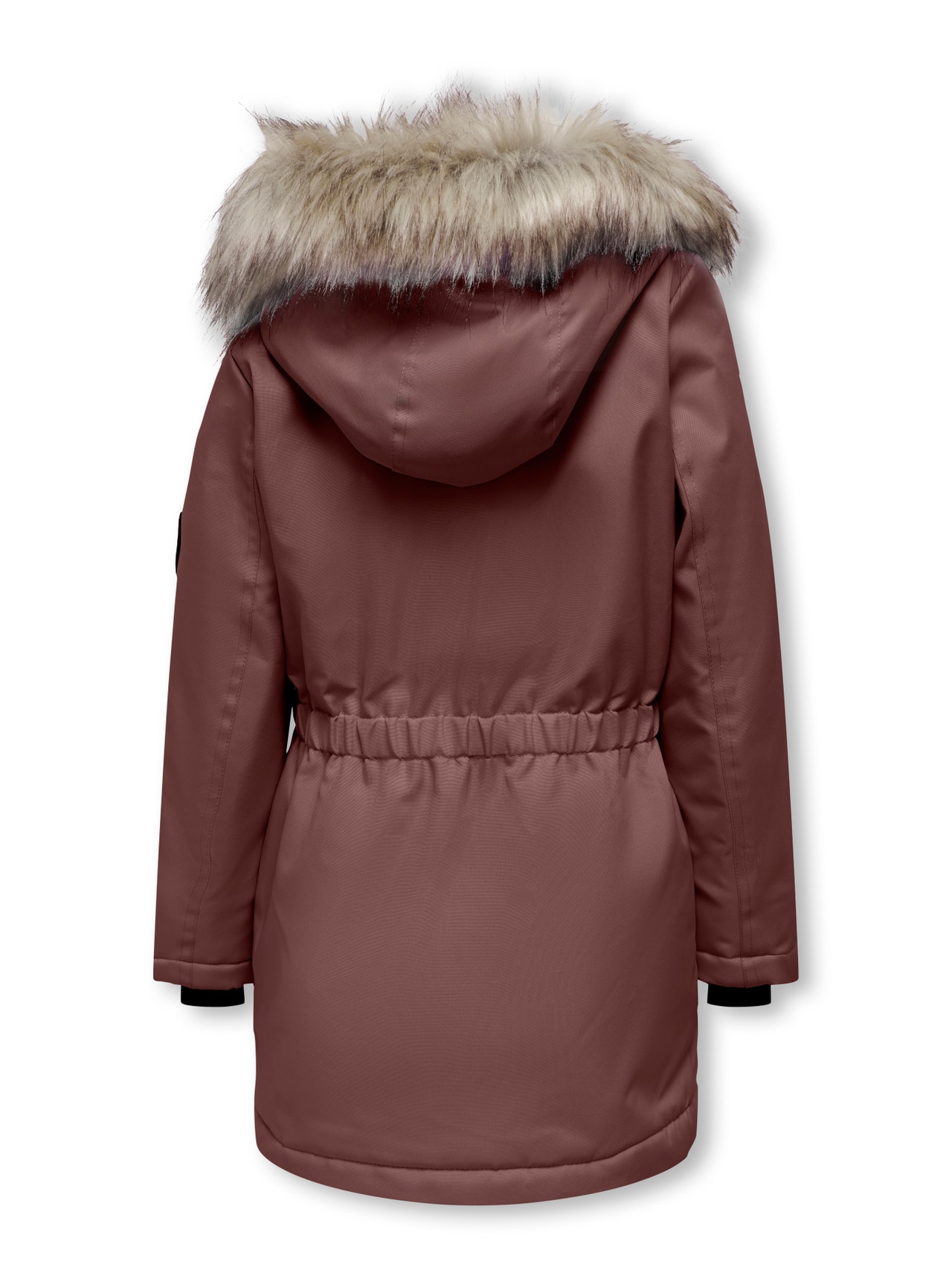 ONLY Detachable hood Ribbed cuffs Jacket -Rose Brown - 15245678