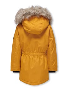 ONLY Detachable hood Ribbed cuffs Jacket -Golden Yellow - 15245678
