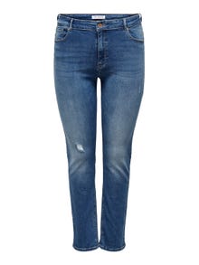 ONLY Jeans Straight Fit Taille haute -Light Blue Denim - 15245694