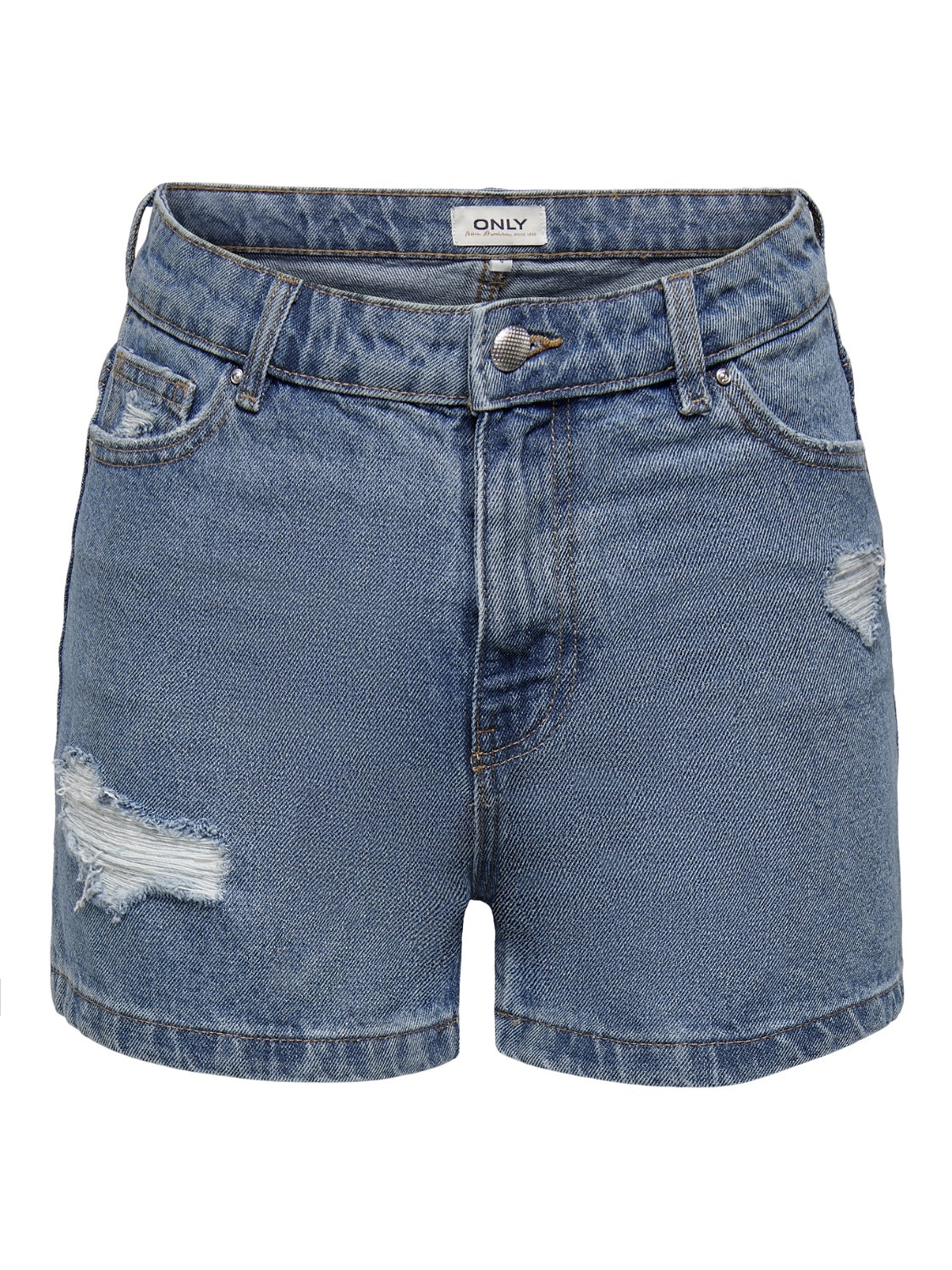 ONLY Normal geschnitten Hohe Taille Shorts -Medium Blue Denim - 15245695