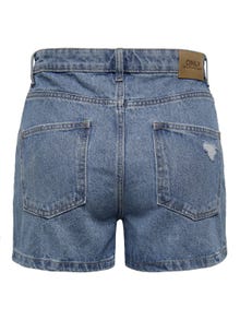 ONLY Shorts Regular Fit Taille haute -Medium Blue Denim - 15245695