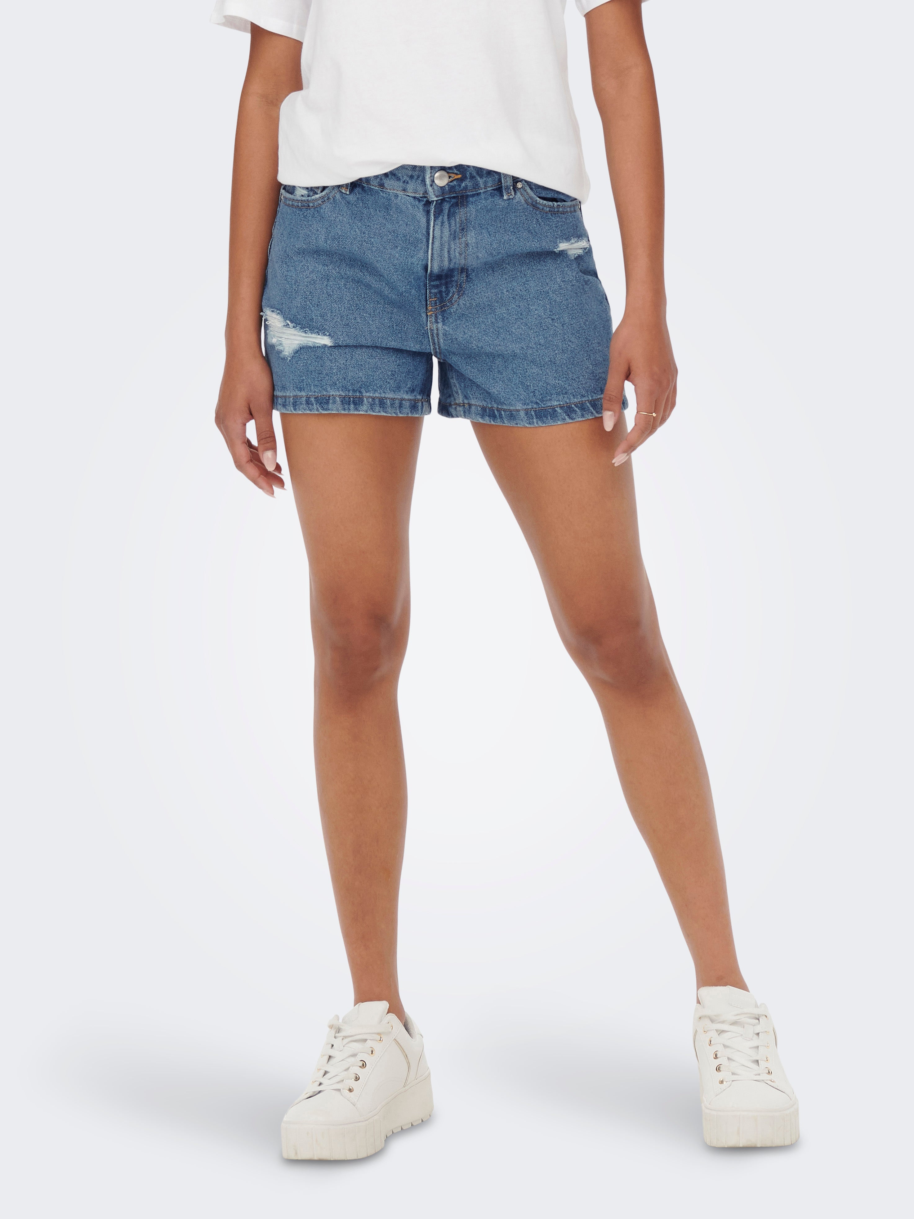Thumbnail - Onljagger Hohe Taille Normal Geschnitten Jeans-shorts