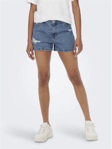 ONLY Regular Fit High waist Shorts -Medium Blue Denim - 15245695