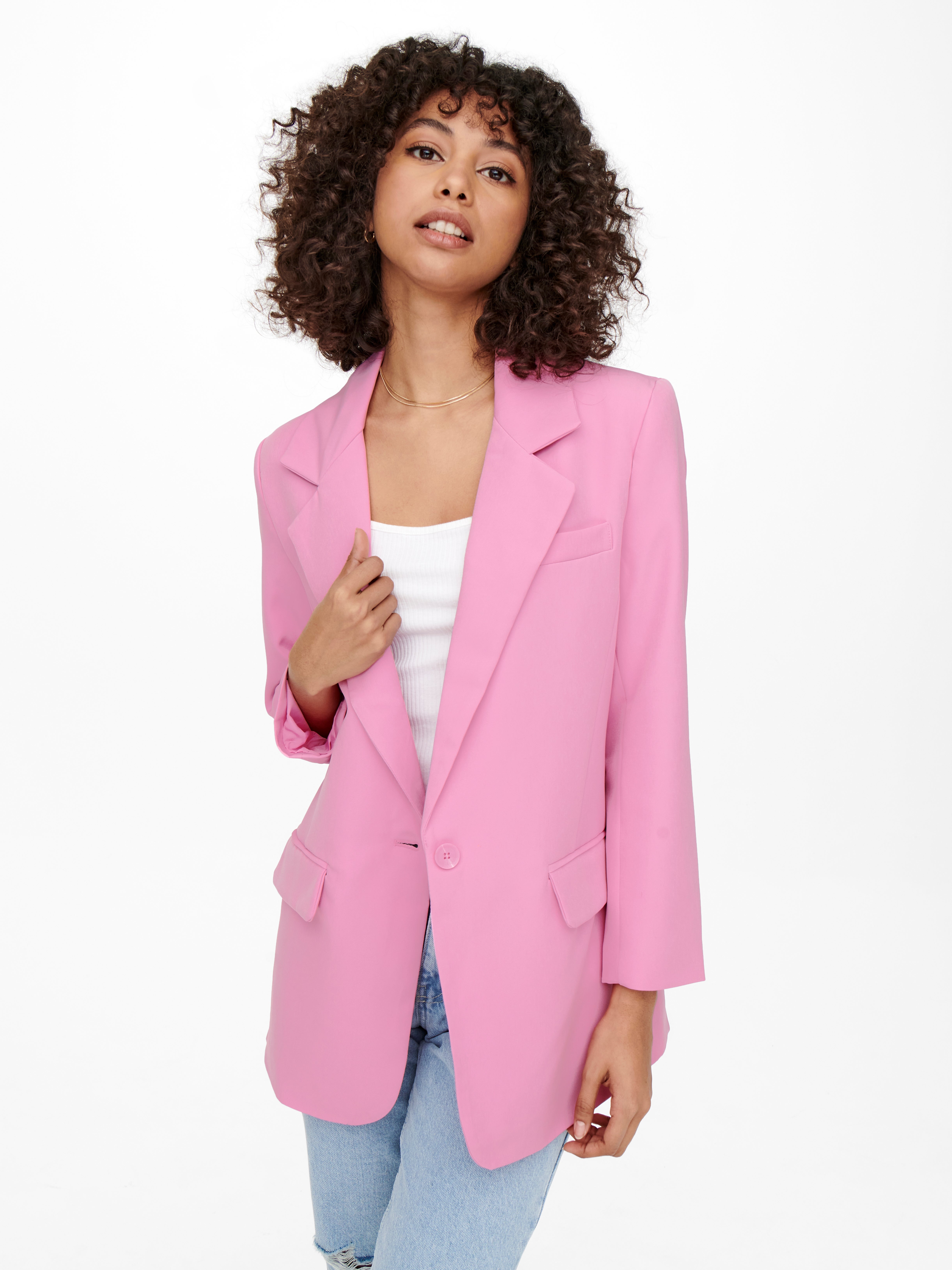 FAFWYP Womens Fahion Lapel Oversized Blazers Casual Open Front