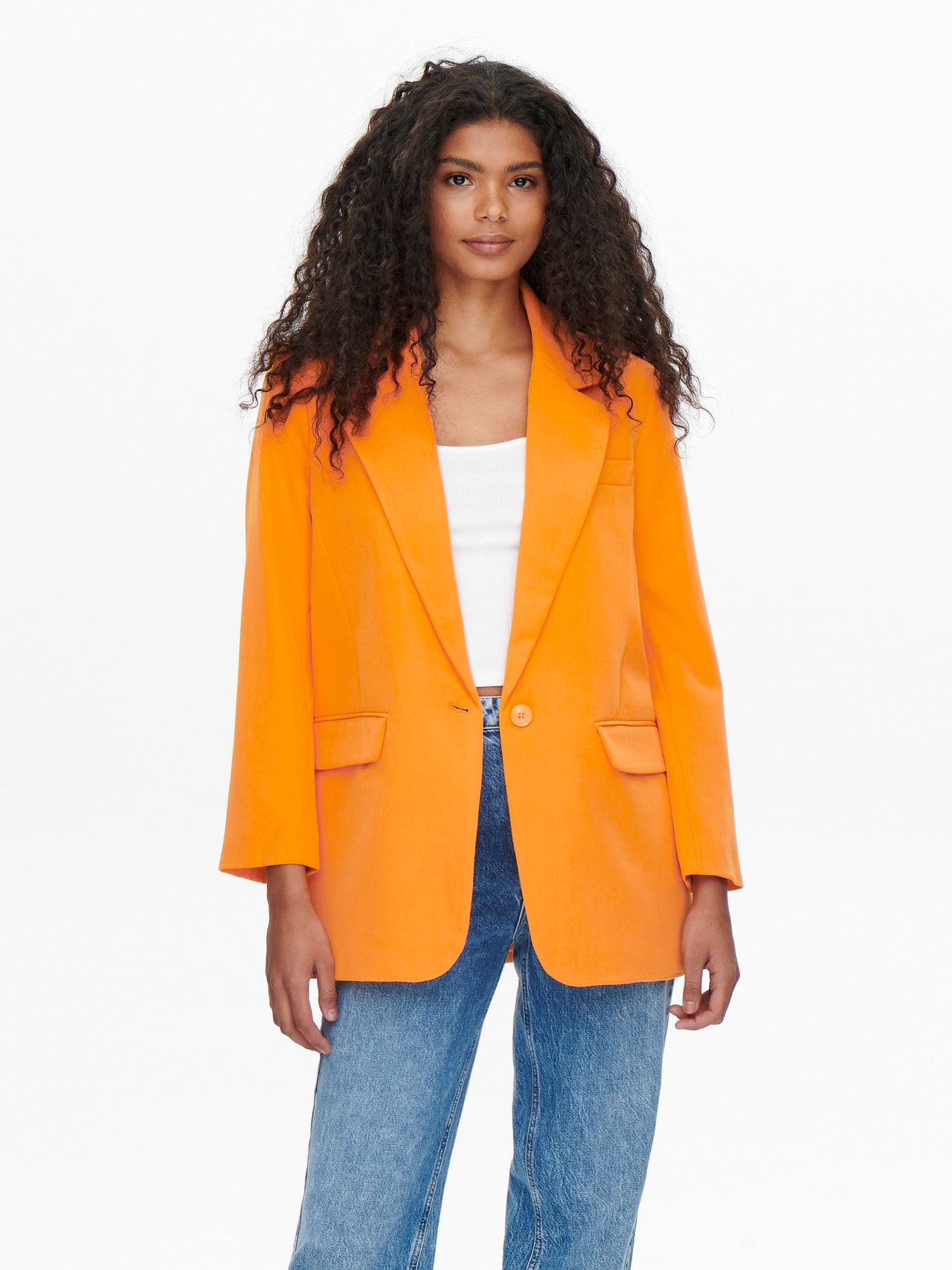 Long Blazer Medium Orange | ONLY®