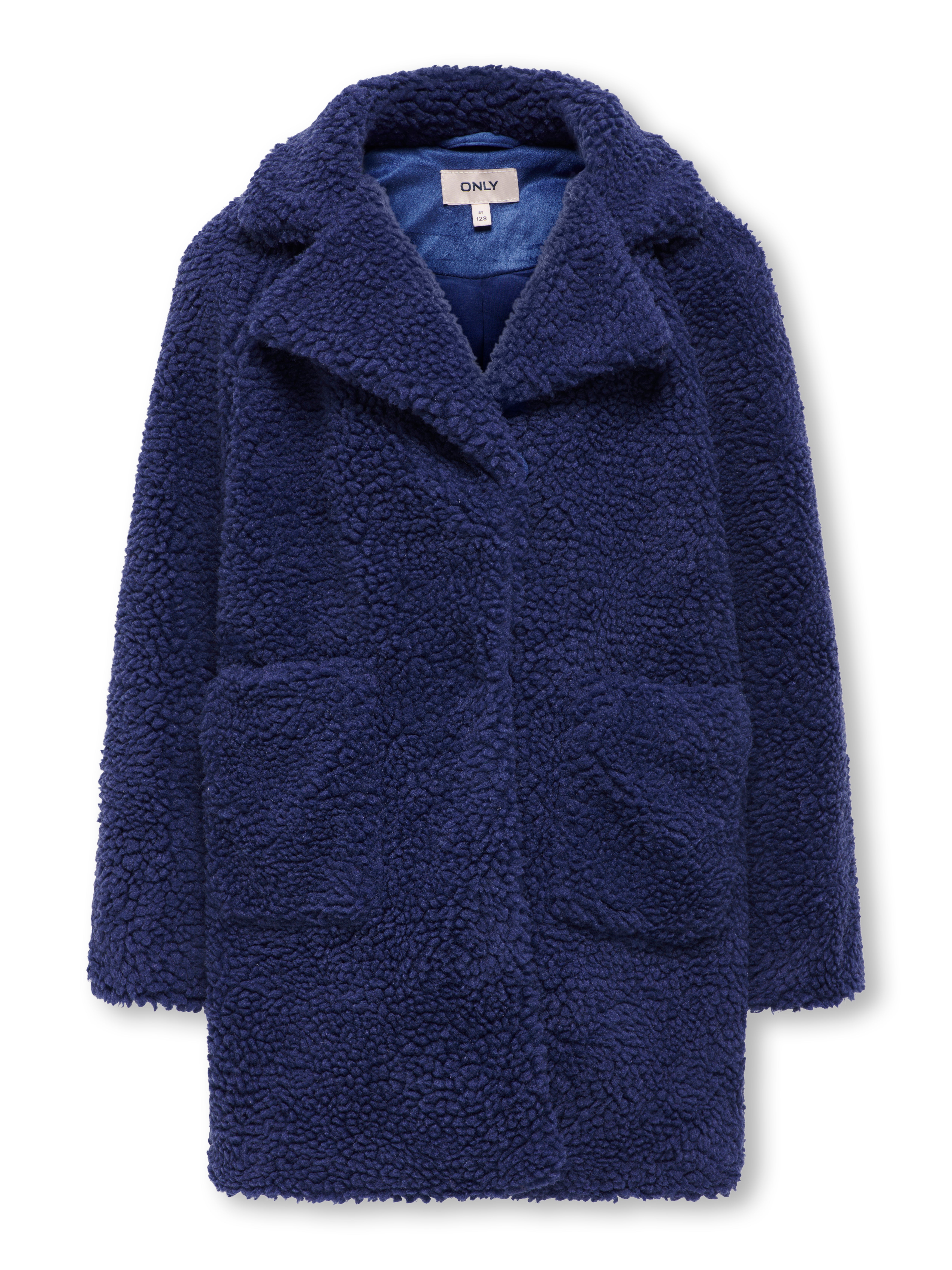 Dark blue teddy coat best sale