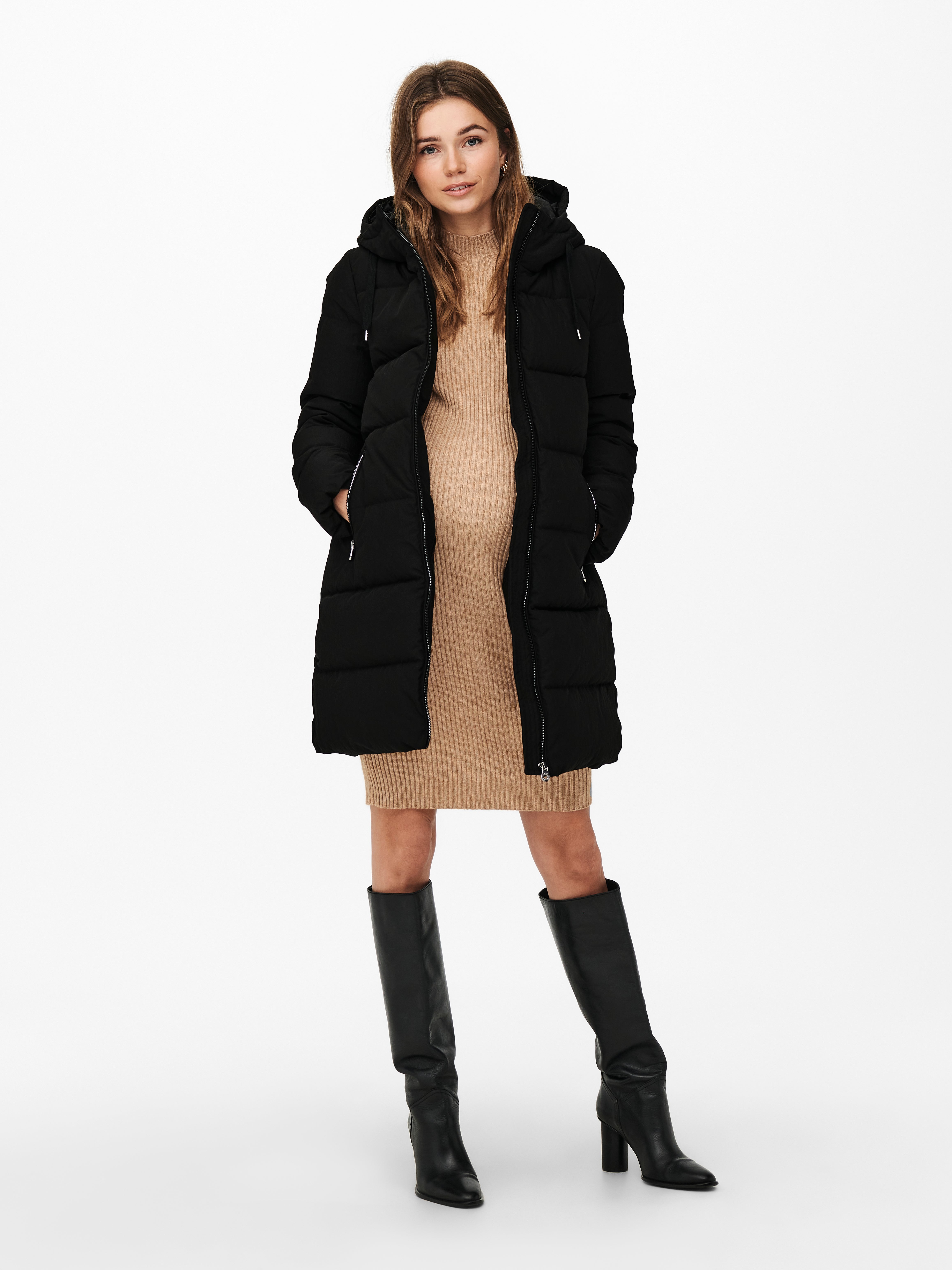 Mama long Puffer Jacket | Black | ONLY®
